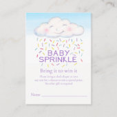 Baby strooien grillige wolk luier verloting kaarte informatiekaartje (Voorkant)