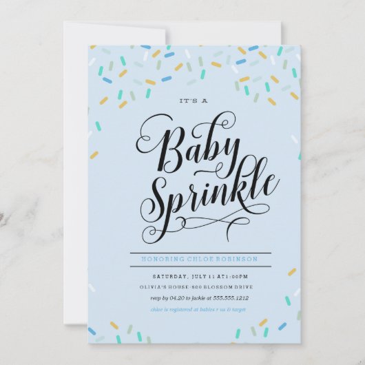 BABY STROOIT CONFETTI UITNODIGING (Voorkant)