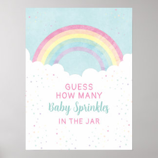 Baby strooit pastel regenboog activiteit poster