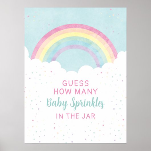 Baby strooit pastel regenboog activiteit poster (Voorkant)