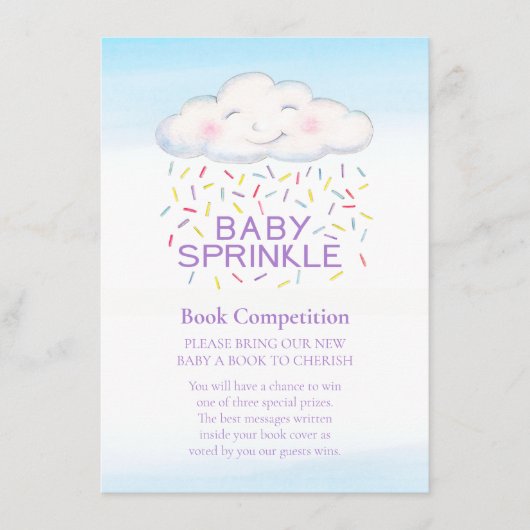 Baby Strook Boekenwedstrijd Cloud Jimmies Informatiekaartje (Voorkant)