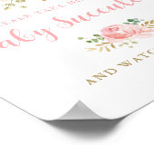 Baby Succulent Favors Sign, Blush Pink Floral Post Poster (Hoek)