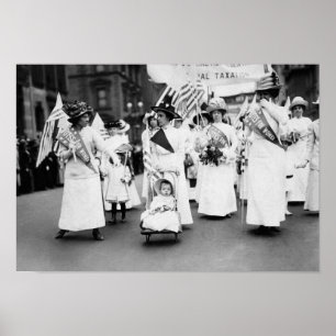 Baby Suffragette tijdens de vrouwenrechtenparade Poster