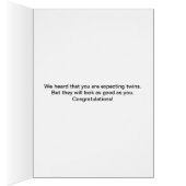 Baby Sugar Gliders Kaart die Twins Kaart verwacht (Binnen (Rechts))