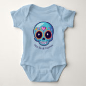 🌹Baby Suikerschedel in blauw 🌹 Romper (Voorkant)