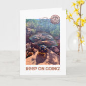 Baby sulcata schildpad blijft inspireren kaart (Gele Bloem)