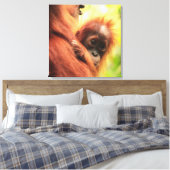 Baby Sumatran Orangutan Canvas Afdruk (Insitu (Slaapkamer))