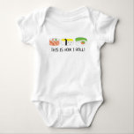Baby Sushi Roll Illustratie Dit is hoe ik rol Romper<br><div class="desc">Grappig en schattig sushi als illustratie voor deze baby t-shirt outfit. Met de woorden "Zo ga ik rollen"</div>