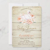 Baby Swan Flowers Wood Texture Baby shower Kaart (Voorkant)