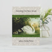 Baby Swans Baby shower-uitnodiging Kaart (Staand voorkant)