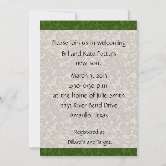 Baby Swans Baby shower-uitnodiging Kaart (Achterkant)