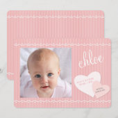 Baby Sweetheart Roze Foto Geboorteaankondiging Aankondiging (Voorkant / Achterkant)