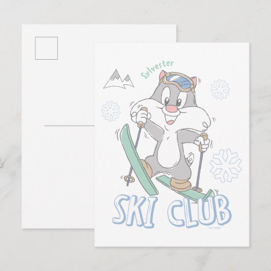 Baby SYLVESTER™ Skiclub Briefkaart (Voorkant / Achterkant)