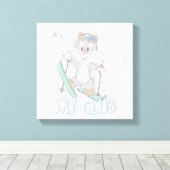 Baby SYLVESTER™ Skiclub Canvas Afdruk (Insitu (Houten vloer))