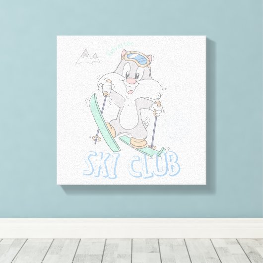Baby SYLVESTER™ Skiclub Canvas Afdruk (Insitu (Houten vloer))