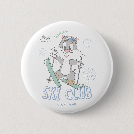 Baby SYLVESTER™ Skiclub Ronde Button 5,7 Cm (Voorkant)