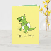 Baby T-Rex Dinosaur Dino Kinder Kaart (Gele Bloem)