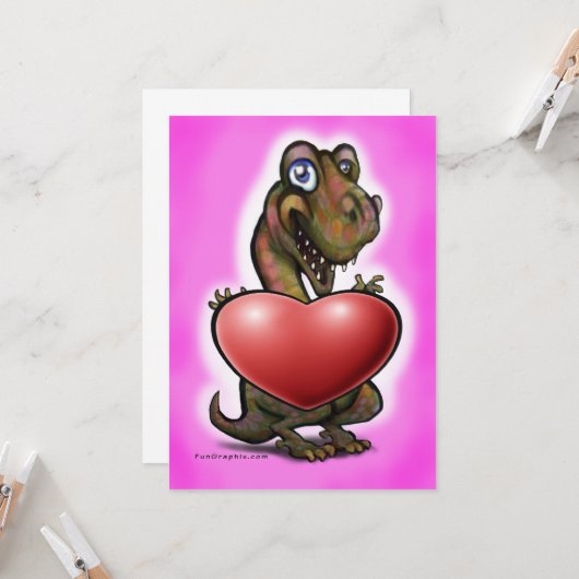 Baby T-Rex Hartkaart Kaart (Voorkant / Achterkant in situ)