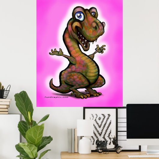 Baby T-Rex Poster (Thuiskantoor)