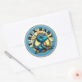 Baby T-Rex Ronde Sticker (Envelop)