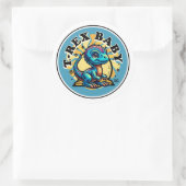 Baby T-Rex Ronde Sticker (Tas)