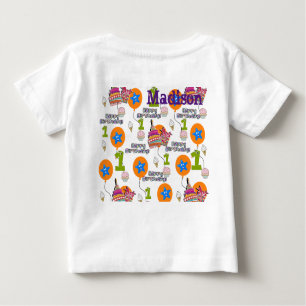 Baby T-shirt #1 Eerste Verjaardag Gelukkige Verjaa