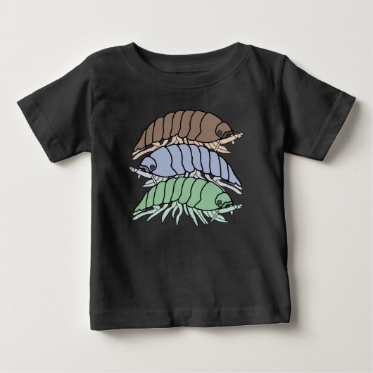 Baby T-shirt - 3 Pissebedden (levendig) (Voorkant)