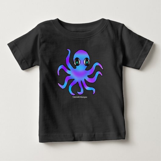 Baby T-shirt -Blauw Violette Octopus (levendig) (Voorkant)