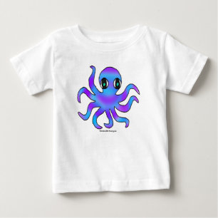 Baby T-shirt - Blauwe Violet Inktvis (wit)