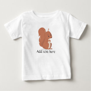 Baby t-shirt, Cute Squirrel, voeg aangepaste tekst