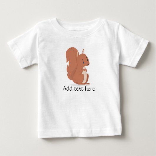 Baby t-shirt, Cute Squirrel, voeg aangepaste tekst (Voorkant)