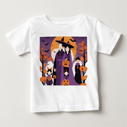 baby T-shirt Familie Halloween Thema (Voorkant)