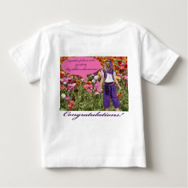 baby t-shirt. Gefeliciteerd. ocelot/genie