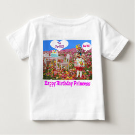 baby t-shirt. Gelukkige Verjaardag Prinses. rode p