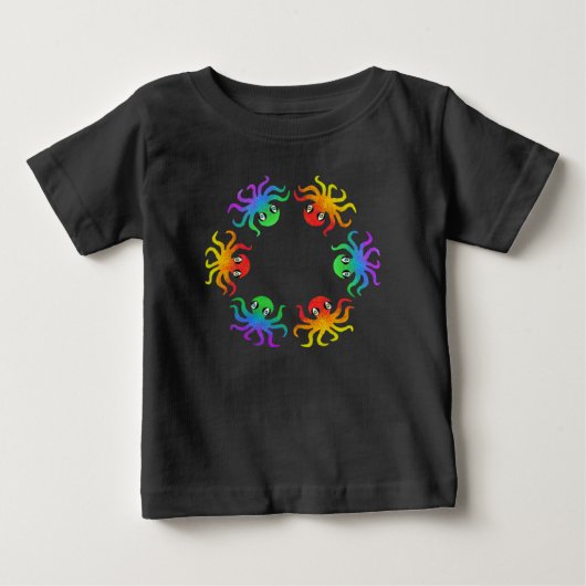Baby T-shirt - Gradiënt Octopus (levendig) (Voorkant)