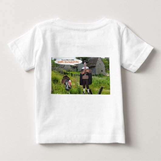 baby t-shirt Happy Thanksgiving Turkije (Achterkant)