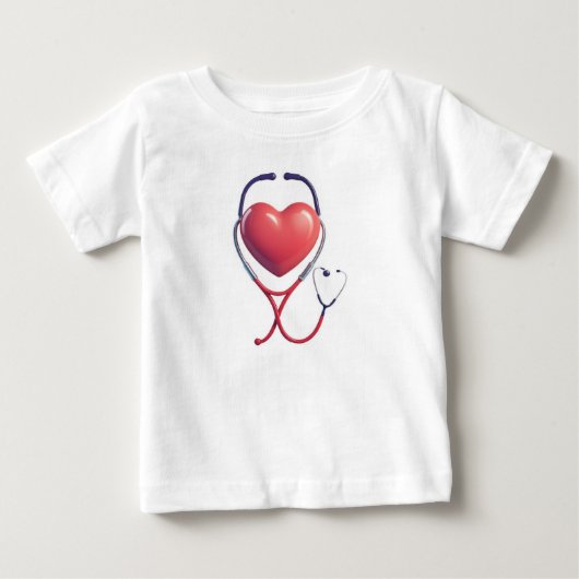 Baby T-Shirt - Heart & Stethoscoop | Gift for Heal (Voorkant)