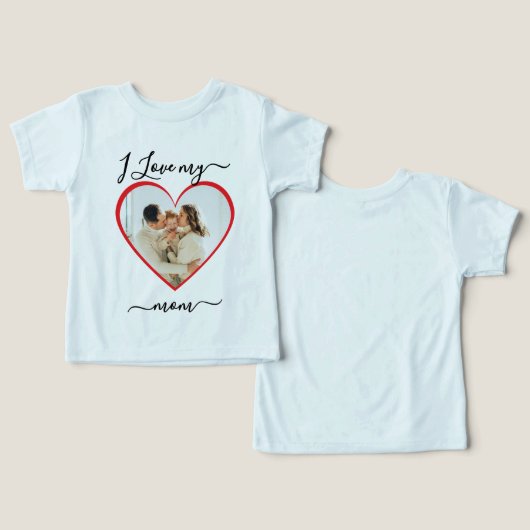 Baby t-shirt Ik hou van mijn moeder (Ontwerp Voorkant & Achterkant)