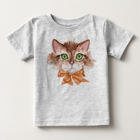 Baby T-shirt Jongen met Kattengezicht (Voorkant)
