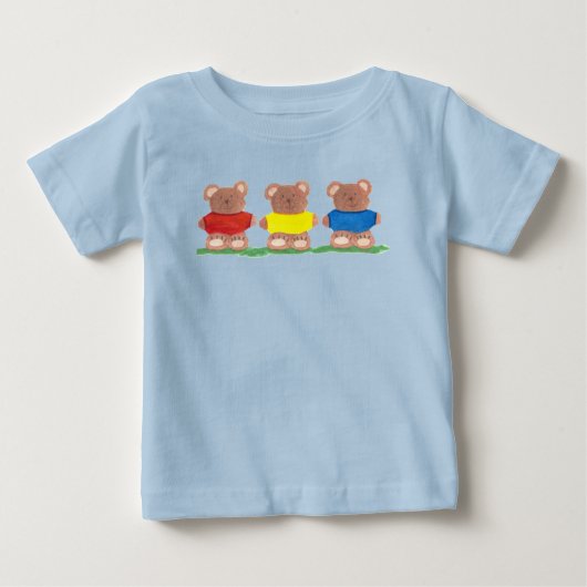Baby T-shirt met 3 Teddyberen (Voorkant)