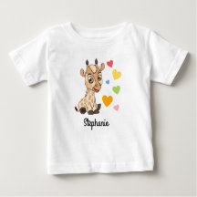 Baby T-shirt met aangepaste naam | BABY GIRAFFE