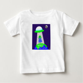 Baby T- shirt met buitenaardse wezens en maan door