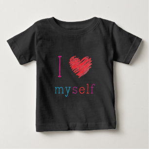 Baby T-shirt met de tekst "I heart yourself"