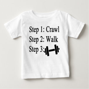 Baby t-shirt met draaggewicht kruipt