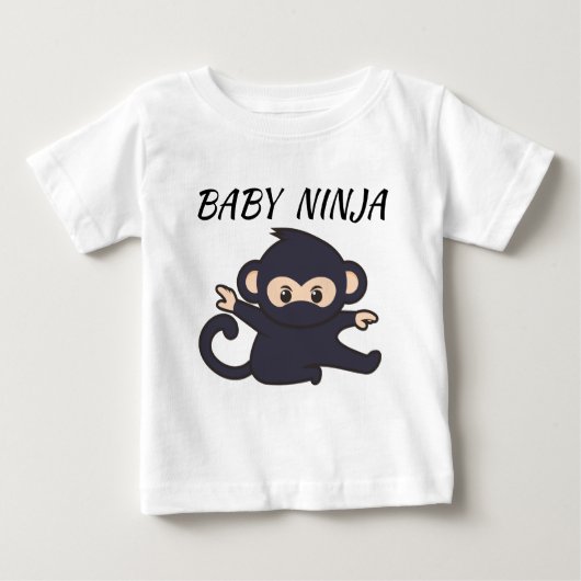 baby t-shirt met een ninja pic en baby ninja-tekst (Voorkant)