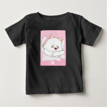 Baby T-shirt met een print van een schattige kat