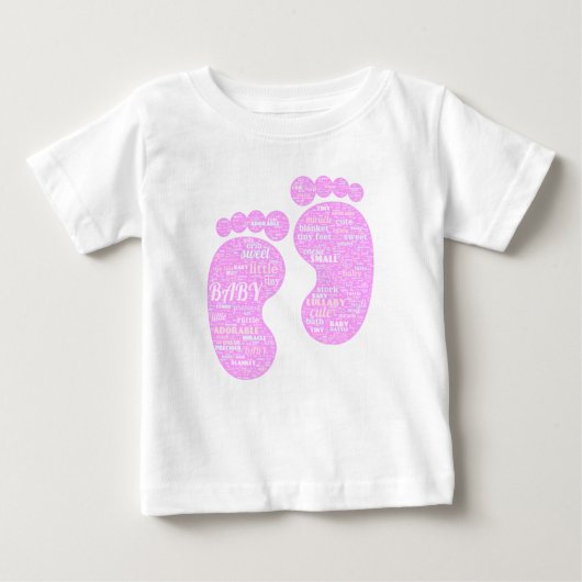 Baby T-shirt met een Word Cloud (Voorkant)
