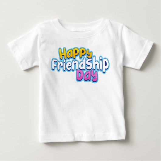 Baby T-shirt met "Happy Friendship Day" Logo (Voorkant)