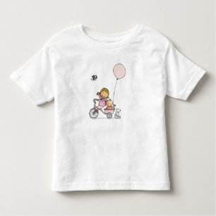 Baby t-shirt met kindjes op driewieler