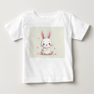 baby T-shirt met konijnenillustratie